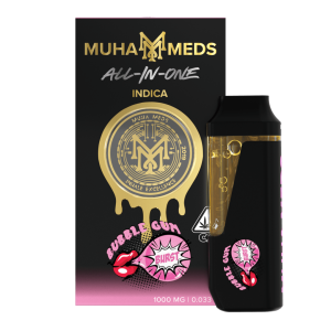 Muha Meds Bubble Gum 1g indica vape pen with sweet flavour and relaxing effects – Australia