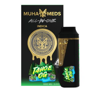 Muha Meds Tahoe OG 1g indica vape pen with earthy pine flavour for deep relaxation – Australia