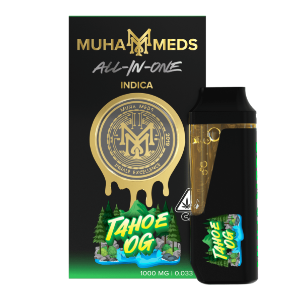 Muha Meds Tahoe OG 1g indica vape pen with earthy pine flavour for deep relaxation – Australia