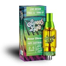 Sweet Lyfe Sour Diesel 2.5ml vape cartridge – infused with live resin, THC-A, THC-P – Sativa vape available in Australia