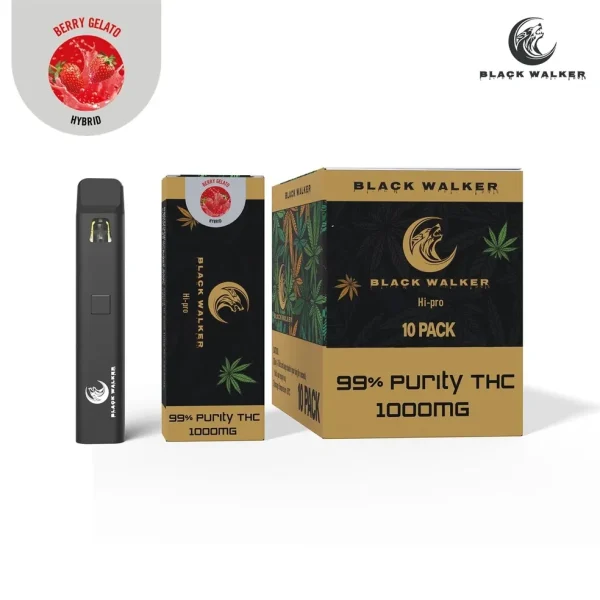 Black Berry Gelato Hi-Pro 1000mg hybrid vape 10 pack available to buy online in Australia, featuring sweet berry and creamy gelato flavours with balanced relaxing and uplifting effects.
