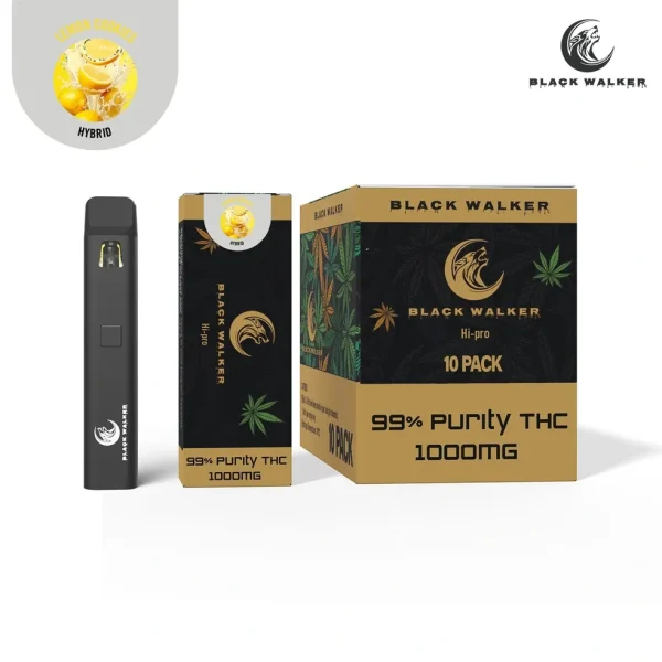 Black Walker Banana Fruit Cereal Hi-Pro 1000mg vape 10 pack available to buy online in Australia, featuring sweet banana and cereal flavors with uplifting, relaxing effects.
